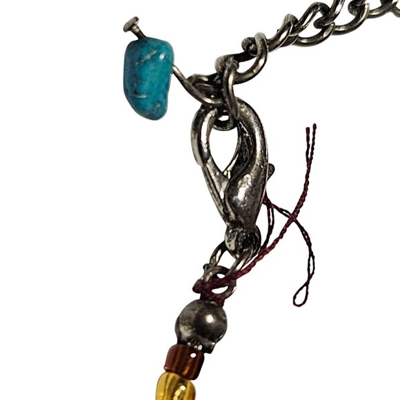 Bohemian Statement Necklace Beaded Chain Dangling Shell Stone Glass Charms Women - Picture 6 of 9